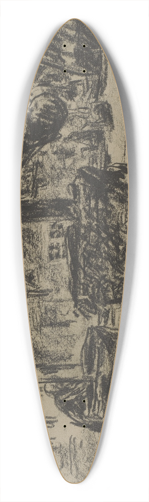 Max Liebermann - Village draw well 39.3 inch art pintail longboard deck