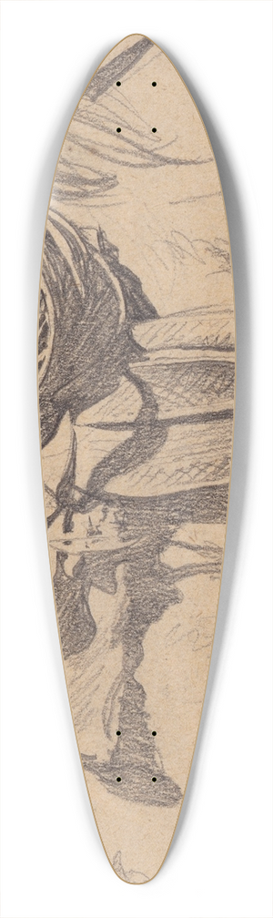 Maynard Dixon - For Cowboys Saddle Gear, Hill Camp, Oregon 39.3 inch art pintail longboard deck