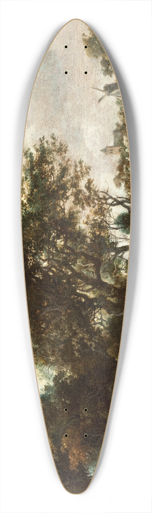 Meindert Hobbema - Landscape with Anglers and a Distant Town 39.3 inch art pintail longboard deck