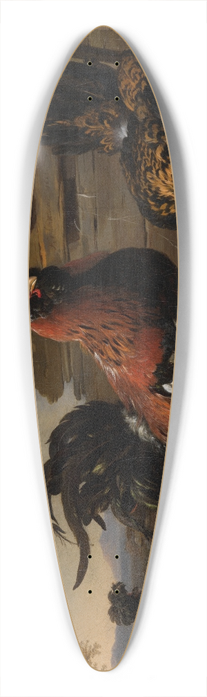 Melchior de Hondecoeter - Der Friede im Hhnerhof 39.3 inch art pintail longboard deck