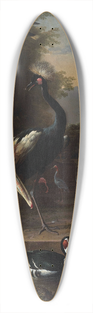 Melchior d'Hondecoeter - The Floating Feather 39.3 inch art pintail longboard deck