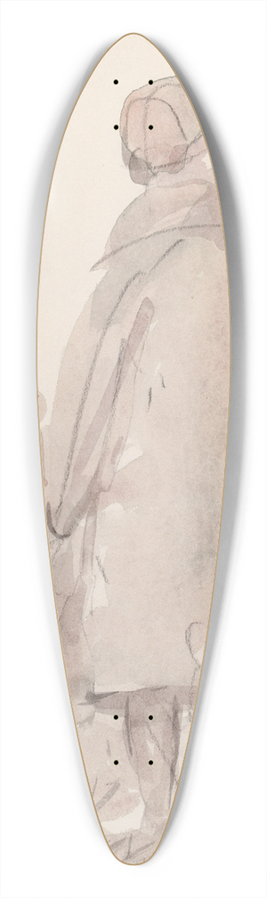 Michael Healy - A Woman Pushing a Child in a Pram 39.3 inch art pintail longboard deck