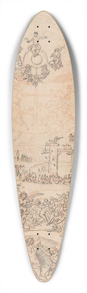 Michael Herr - The Last Judgment 39.3 inch art pintail longboard deck