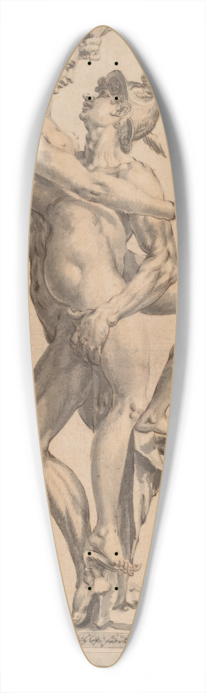 Michael Philip I - after Jan Muller, Mercury Abducting Psyche 39.3 inch art pintail longboard deck