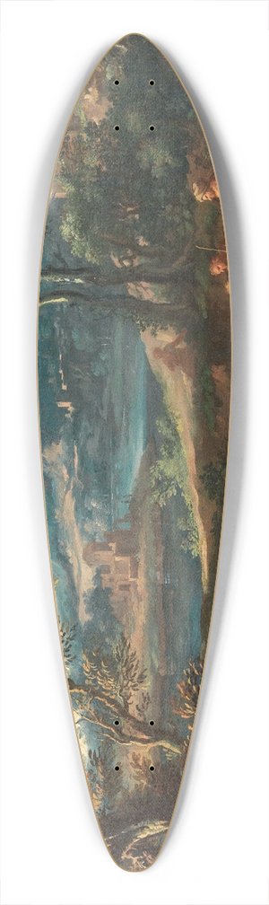 Michele Pagano - Shepherds resting with their flock by a river 39.3 inch art pintail longboard deck
