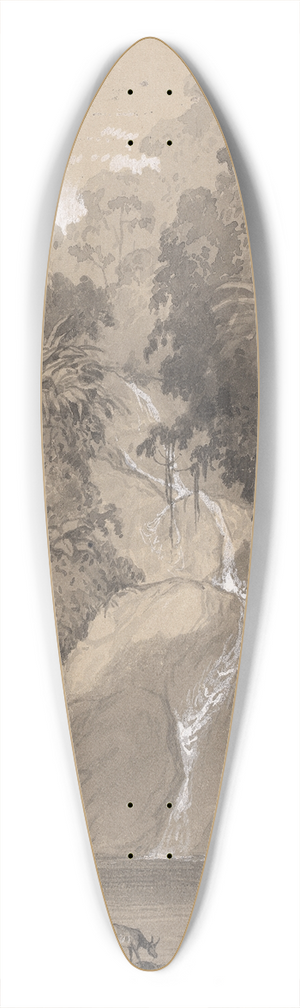 Michel Jean Cazabon - St. Anns Waterfall 39.3 inch art pintail longboard deck
