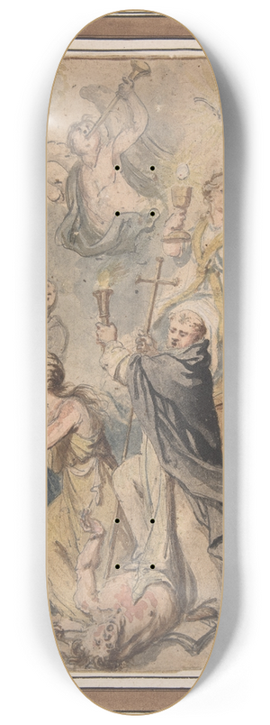 Abraham van Diepenbeeck - An Allegory of the Triumph over Heresy, with St. Domenic to the Fore 8.25 inch art skate deck