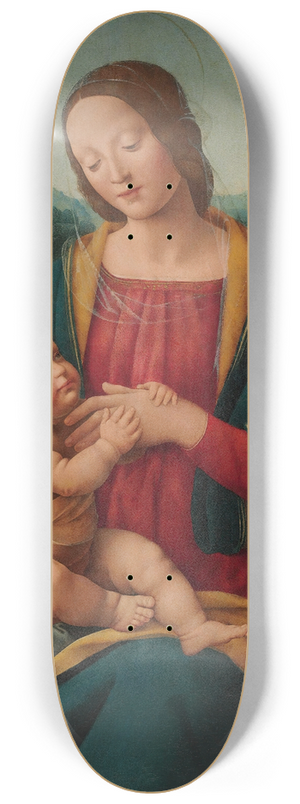 Giovanni Antonio Sogliani - The Madonna and Child before a landscape 8.25 inch art skate deck Giovanni Antonio Sogliani - The Madonna and Child before a landscape 8.25 inch art skate deck