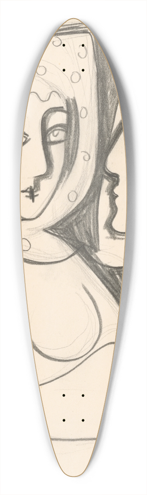 Mikul Galanda - ena so zrkadlom. 39.3 inch art pintail longboard deck