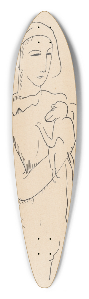 Mikul Galanda - Harlequin with a Monkey on his Arm 39.3 inch art pintail longboard deck