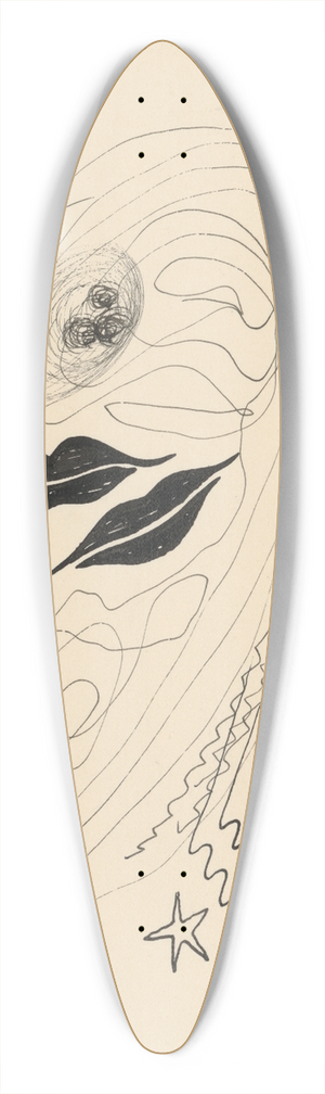 Mikul Galanda - Red lips 39.3 inch art pintail longboard deck