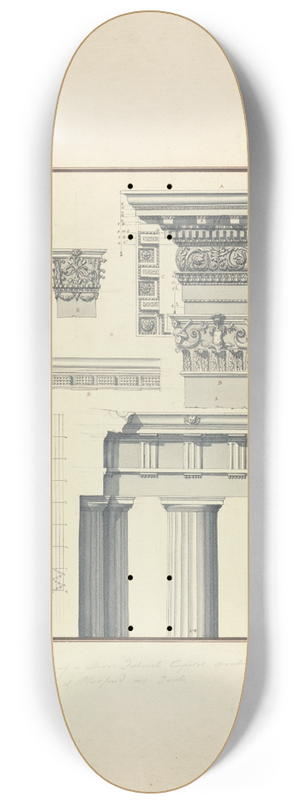 Giovanni Battista Borra - Details of a Doric Order from Toreh 8.25 inch art skate deck