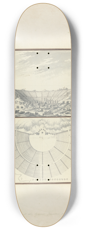 Giovanni Battista Borra - Plan and View of the Third Theater at Laodicea 8.25 inch art skate deck