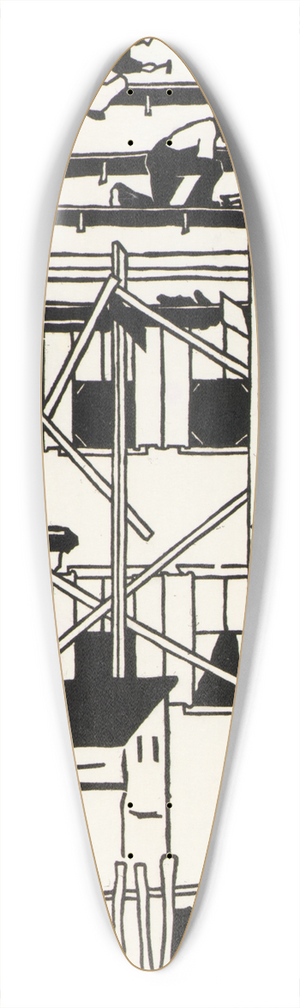 Mildred McMillen - Untitled 39.3 inch art pintail longboard deck