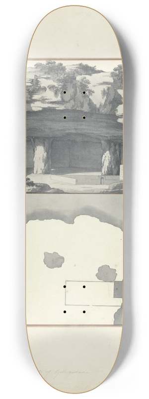 Giovanni Battista Borra - View and Plan of the Grotto of Gethsemene 8.25 inch art skate deck