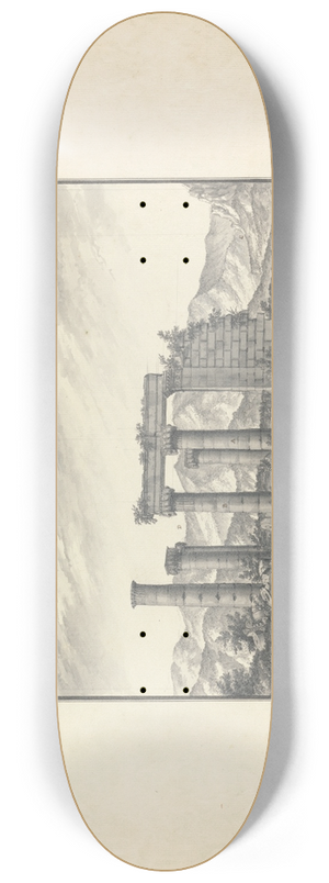 Giovanni Battista Borra - View of the Ruins of an Ionic Temple at Sardis, Probably the Temple of Neptune 8.25 inch art skate deck