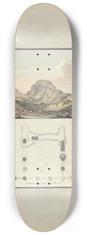 Giovanni Battista Borra - View of the Theater and Plan of the Ionic Temple at Sardis 8.25 inch art skate deck
