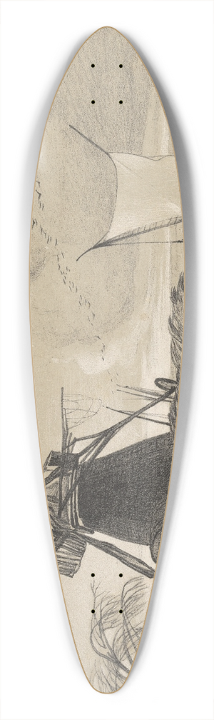 Miles Edmund Cotman - Below Langley Oct. 19 1841 39.3 inch art pintail longboard deck