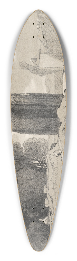 Miles Edmund Cotman - The Devils Tower, Norwich Oct. 1841 39.3 inch art pintail longboard deck