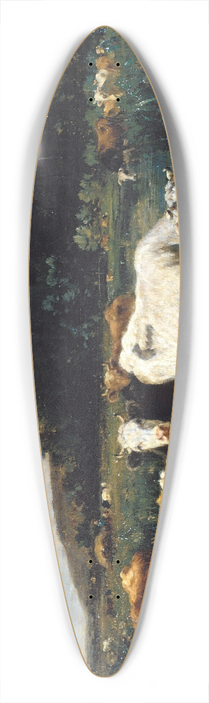 mile van Marcke - Landscape with Cattle 39.3 inch art pintail longboard deck