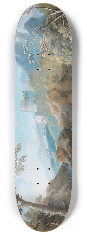 Giovanni Battista Busiri - The Tomb of Cecilia Metella on the Appian Way, near Rome 8.25 inch art skate deck