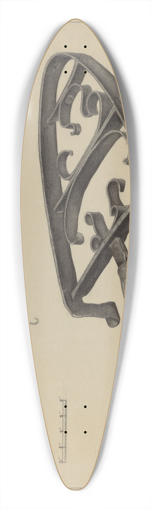 Milton Grubstein - Pa. German Flat-iron Stand 39.3 inch art pintail longboard deck