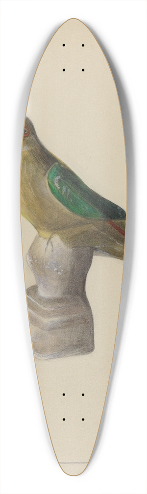 Mina Lowry - Chalkware Parrot 39.3 inch art pintail longboard deck