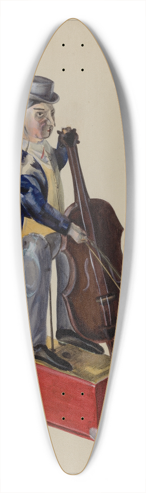 Mina Lowry - Man with Cello 39.3 inch art pintail longboard deck