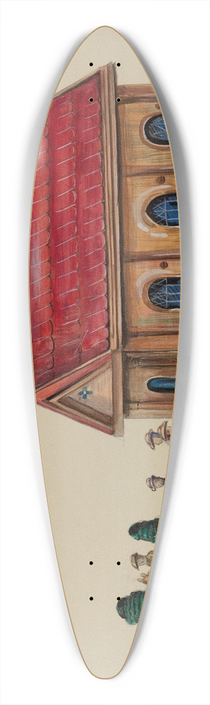 Mina Lowry - Noahs Ark with Animals 39.3 inch art pintail longboard deck