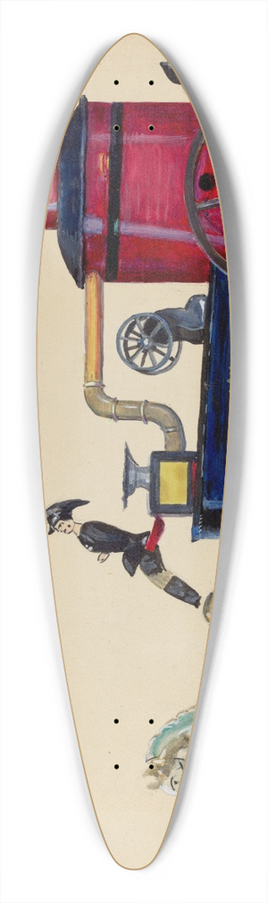 Mina Lowry - Toy Fire Engine 39.3 inch art pintail longboard deck