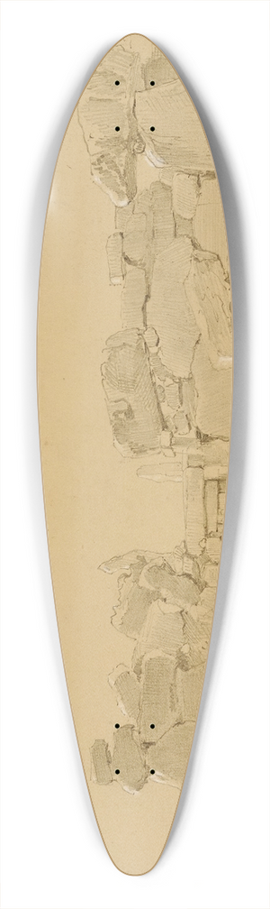 Miner Kilbourne Kellogg - Ruins, Krindi, Malta 39.3 inch art pintail longboard deck