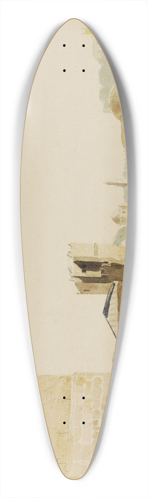 Miner Kilbourne Kellogg - Tower Of Hypacus, Jerusalem 39.3 inch art pintail longboard deck