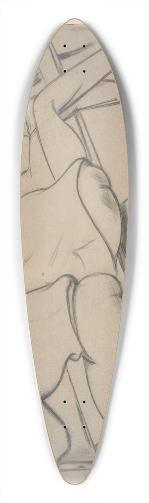 Mommie Schwarz - Drie mannen op een bank 39.3 inch art pintail longboard deck