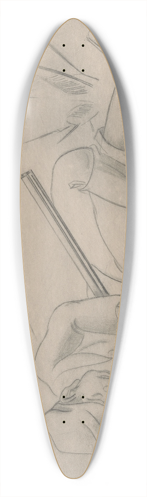 Mommie Schwarz - Slapende jager 39.3 inch art pintail longboard deck