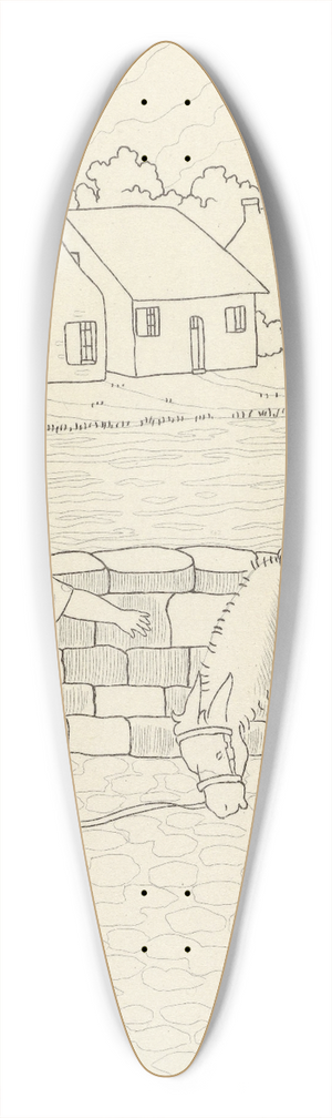 Monogrammist MFN - Robes de toile peinte 39.3 inch art pintail longboard deck