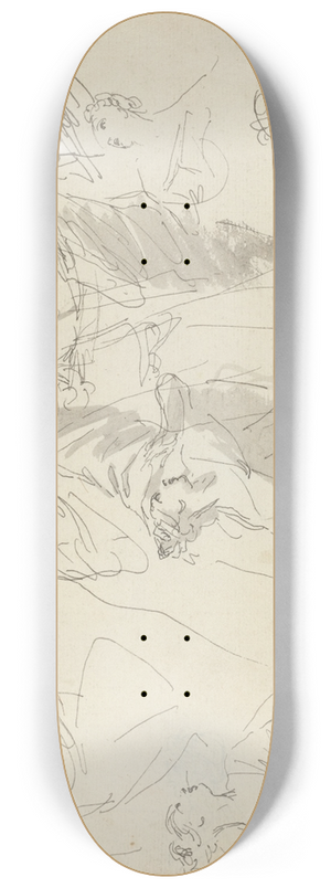 Giovanni Battista Cipriani - Figure Studies (recto) 8.25 inch art skate deck