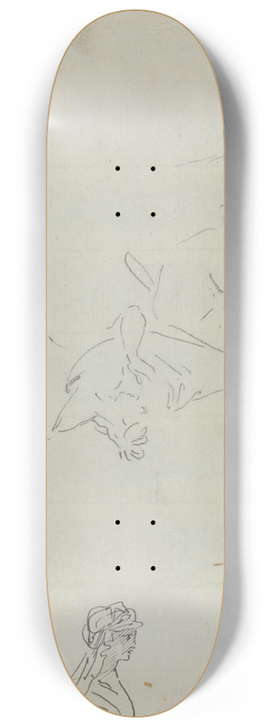 Giovanni Battista Cipriani - Figure Studies (verso) 8.25 inch art skate deck