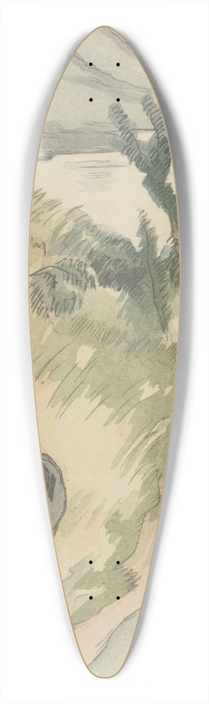 Morita Tsunetomo - Nabij het Nippara meer 39.3 inch art pintail longboard deck