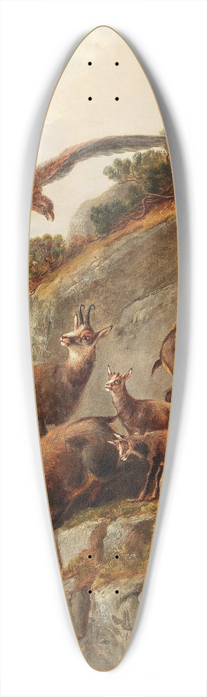 Moritz Mller - Chamois and Eagle on a Steep Cliff Face 39.3 inch art pintail longboard deck