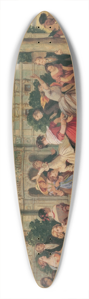 Moritz von Schwind - Gesellschaftsspiel 39.3 inch art pintail longboard deck