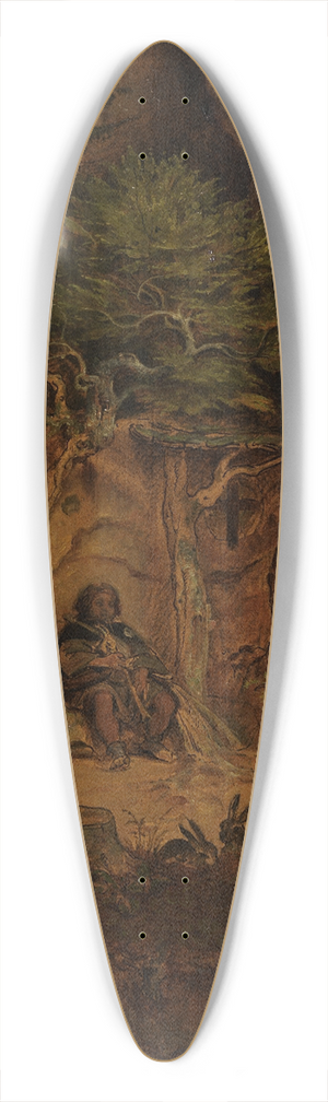 Moritz von Schwind - Minstrel with a hermit 39.3 inch art pintail longboard deck