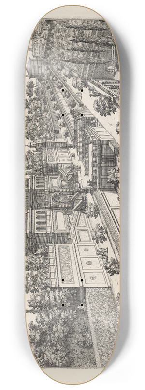 Giovanni Battista Falda - Li giardini di Roma: con le loro piante, alzate e vedvte in prospettiva Pl.08 8.25 inch art skate deck
