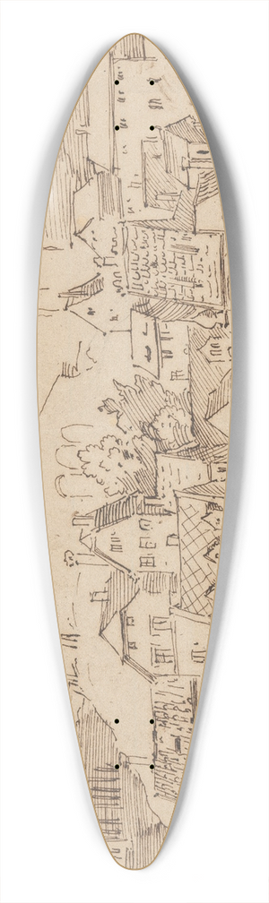 Moritz von Schwind - Stadtansicht 39.3 inch art pintail longboard deck