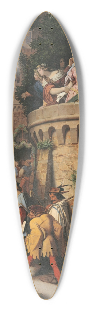 Moritz von Schwind - The Rose, or the Artists Journey 39.3 inch art pintail longboard deck