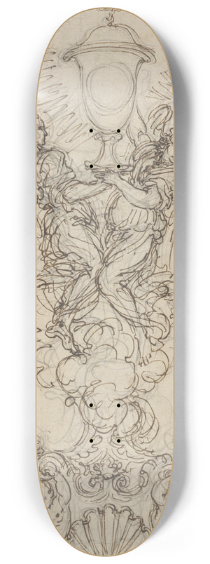 Giovanni Battista Foggini - A Monstrance with Two Angels Supporting a Chalice 8.25 inch art skate deck