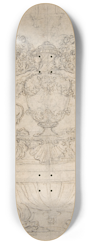 Giovanni Battista Foggini - Design for a Fountain with Two Water-Spouting Lions 8.25 inch art skate deck Giovanni Battista Foggini - Design for a Fountain with Two Water-Spouting Lions 8.25 inch art skate deck