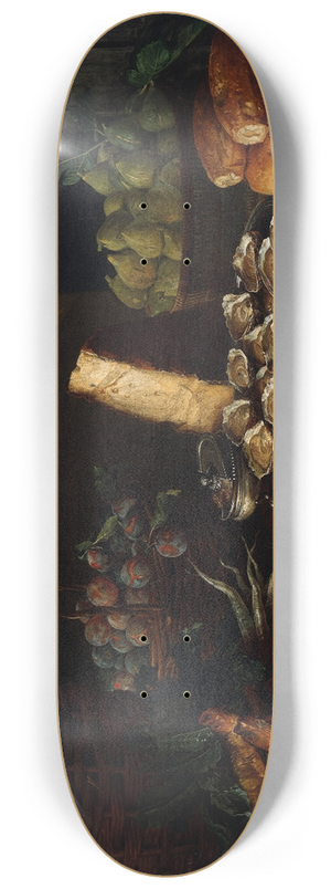 Alexandre Franois Desportes - Breakfast Piece with Oysters 8.25 inch art skate deck
