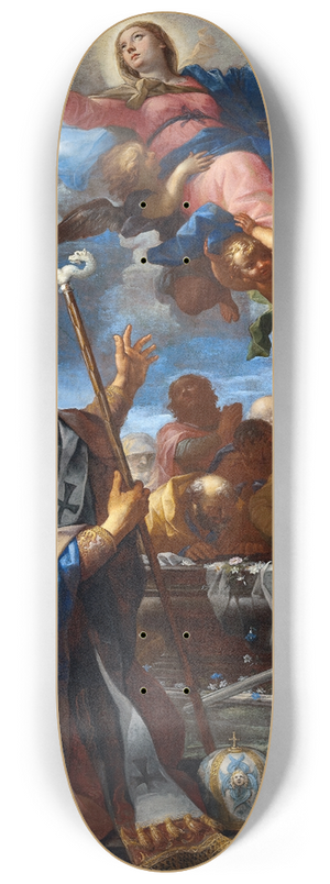 Giovanni Battista Lenardi - The Assumption of the Virgin with Saints Anne and Nicholas of Myra 8.25 inch art skate deck