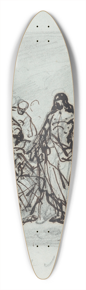 Nicaise De Keyser - Christ and Saint Peter 39.3 inch art pintail longboard deck