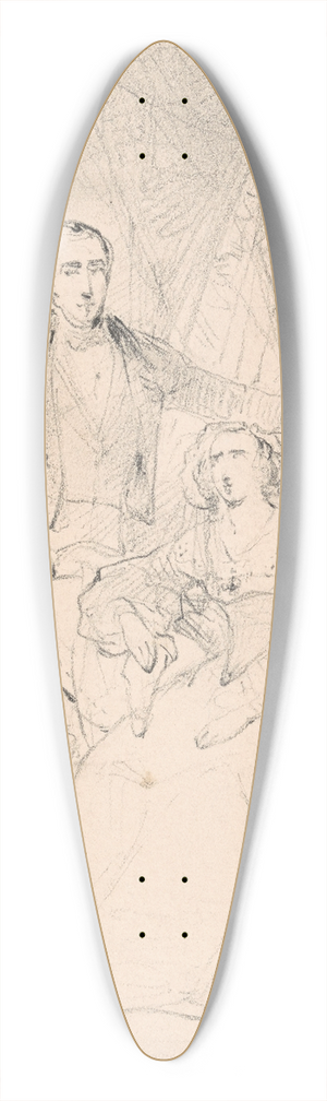 Nicaise De Keyser - Double portrait 39.3 inch art pintail longboard deck